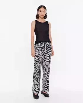 Женские прямые брюки из струящейся ткани с анималистическим принтом Bimba y Lola, бежевый