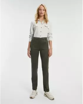 Женские прямые брюки из замши с принтом Paz Torras