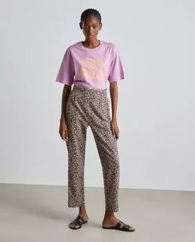 Женские прямые брюки из жатого хлопка Easy Wear, бежевый