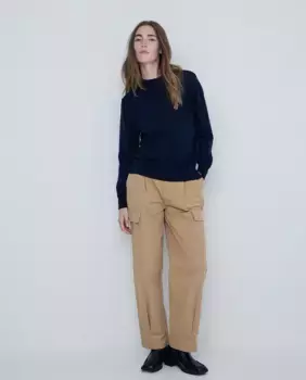 Женские прямые брюки карго из хлопка Yerse, коричневый