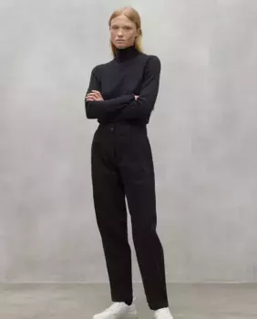 Женские прямые брюки на пуговицах и молнии Ecoalf, черный