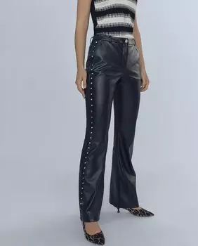 Женские прямые брюки на пуговицах и молнии Lola Casademunt, черный