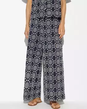 Женские прямые брюки на регулируемой кулиске, вырезанные с принтами Parfois, темно-синий