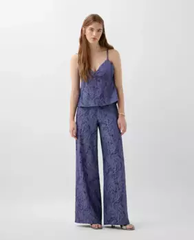 Женские прямые брюки обычного кроя из жаккарда Scalpers, синий