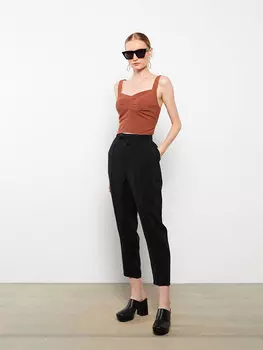 Женские прямые брюки с эластичной резинкой на талии LCWAIKIKI Classic