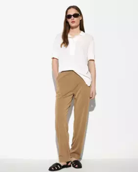 Женские прямые брюки с эластичным поясом и карманами однотонного цвета Parfois, коричневый