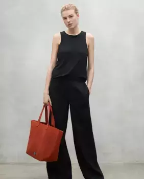 Женские прямые брюки с эластичным поясом и боковыми карманами Ecoalf, черный