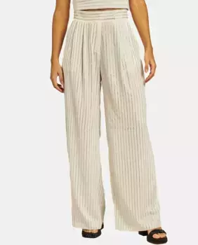 Женские прямые брюки с блестящим полосатым узором Alma en Pena, белый