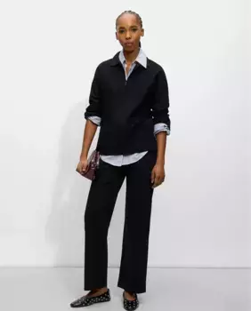 Женские прямые брюки с боковой молнией, однотонные Parfois, черный