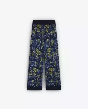 Женские прямые брюки с цветочным принтом Scalpers, темно-синий