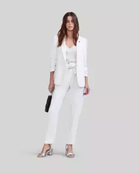 Женские прямые брюки с карманами и шлевками для ремня IKKS, цвет Crudo