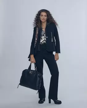 Женские прямые брюки с карманом и полоской по бокам Lola Casademunt, черный