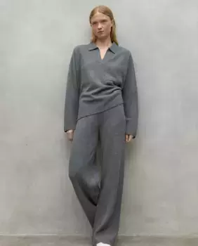 Женские прямые брюки с карманом и застежкой на пуговицы Ecoalf, серый