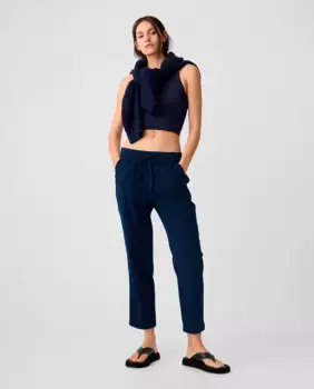 Женские прямые брюки с кулиской на талии Gap, цвет Azul ndigo