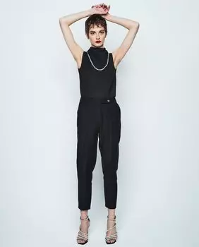 Женские прямые брюки с нашивкой и карманами & Me Unlimited, черный