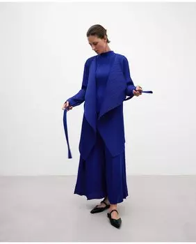 Женские прямые брюки с однотонным синим принтом Adolfo Dominguez, синий