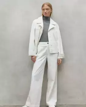 Женские прямые брюки с петлями на талии и карманами Ecoalf, белый