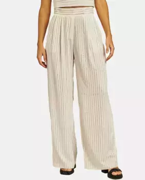 Женские прямые брюки с полосками и блестками Alma en Pena, белый