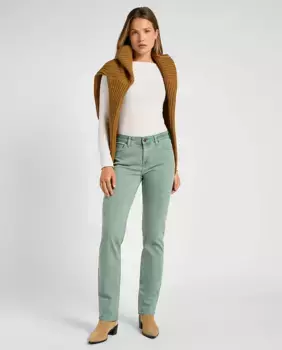 Женские прямые брюки с пятью карманами Marion Lee, зеленый