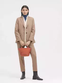 Женские прямые брюки с принтом «гусиные лапки» Nice Things, светло-коричневый