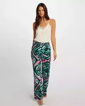 Женские прямые брюки с принтом и шлевками для ремня на талии Morgan, мультиколор