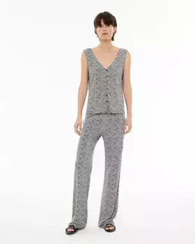 Женские прямые брюки с принтом «комфорт» System Action, черный