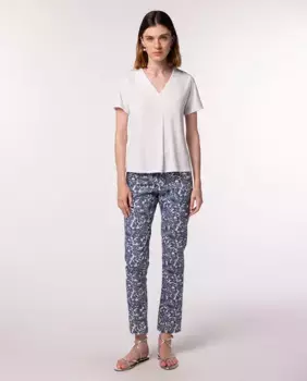 Женские прямые брюки с принтом пейсли Naulover, синий