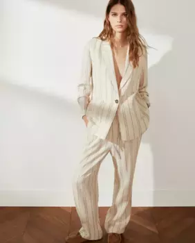 Женские прямые брюки с принтом Southern Cotton, бежевый