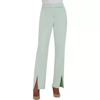 Женские прямые брюки с разрезом по низу и высокой талией BCBGMAXAZRIA, зеленый