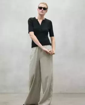 Женские прямые брюки с регулируемым эластичным поясом и боковыми карманами Ecoalf, бежевый