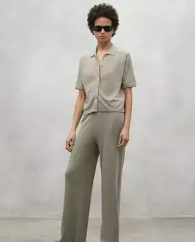 Женские прямые брюки с регулируемым эластичным поясом Ecoalf, цвет Caqui