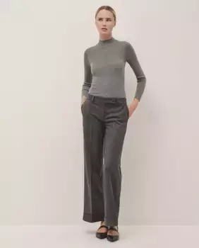 Женские прямые брюки с рисунком «елочка» Roberto Verino, темно-серый