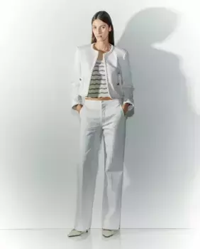 Женские прямые брюки с высокой талией Tintoretto, кремово-белый