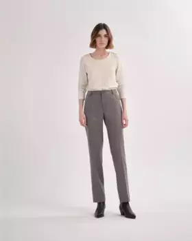Женские прямые брюки с завышенной талией и шлевками для ремня на талии Lasserre, серый