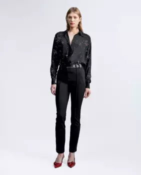 Женские прямые брюки с завышенной талией и застежкой на пуговицы Lola Casademunt, серый