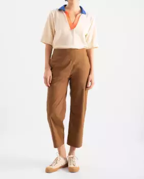 Женские прямые брюки с завышенной талией и карманами Loreak Mendian, коричневый