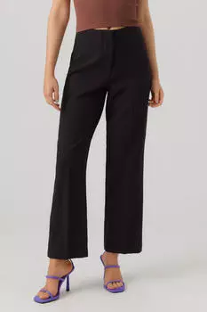 Женские прямые брюки с завышенной талией Vero Moda, черный