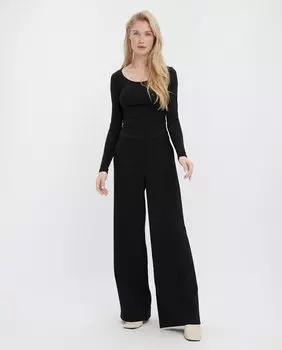 Женские прямые брюки с завышенной талией Vero Moda, черный