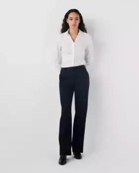 Женские прямые брюки со шлевками для ремня Caroll, темно-синий