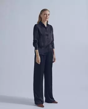 Женские прямые брюки со складками и боковыми карманами Lola Casademunt, черный