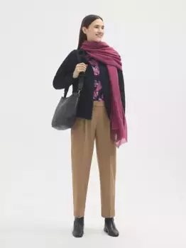 Женские прямые брюки со складками и карманами Nice Things, бежевый