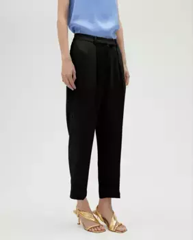 Женские прямые брюки со складками Lola Casademunt, черный