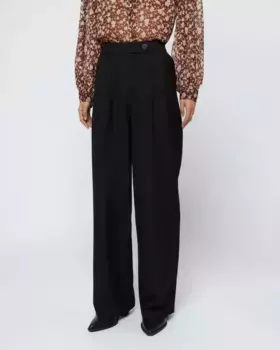 Женские прямые брюки со складками Wild Pony, черный