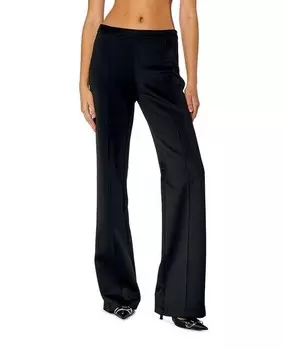 Женские прямые брюки со складкой спереди Diesel, черный