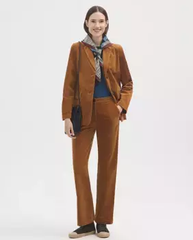 Женские прямые брюки средней посадки с карманами Nice Things, коричневый