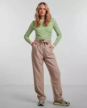 Женские прямые брюки типа «бумажный мешок» с поясом-бантом Pieces