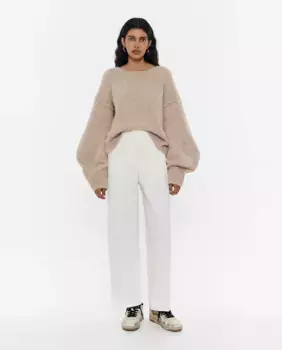 Женские прямые брюки типа «морковка» с вытачками Bimba y Lola, цвет Crudo