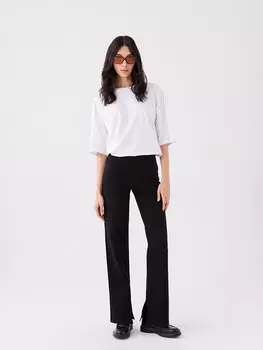 Женские прямые брюки узкого кроя LCW Casual, новый черный