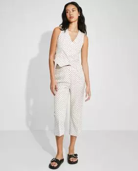 Женские прямые брюки в горошек с укороченным низом Nalle, мультиколор