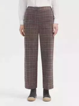 Женские прямые брюки в клетку с застежкой-молнией Nice Things, серый